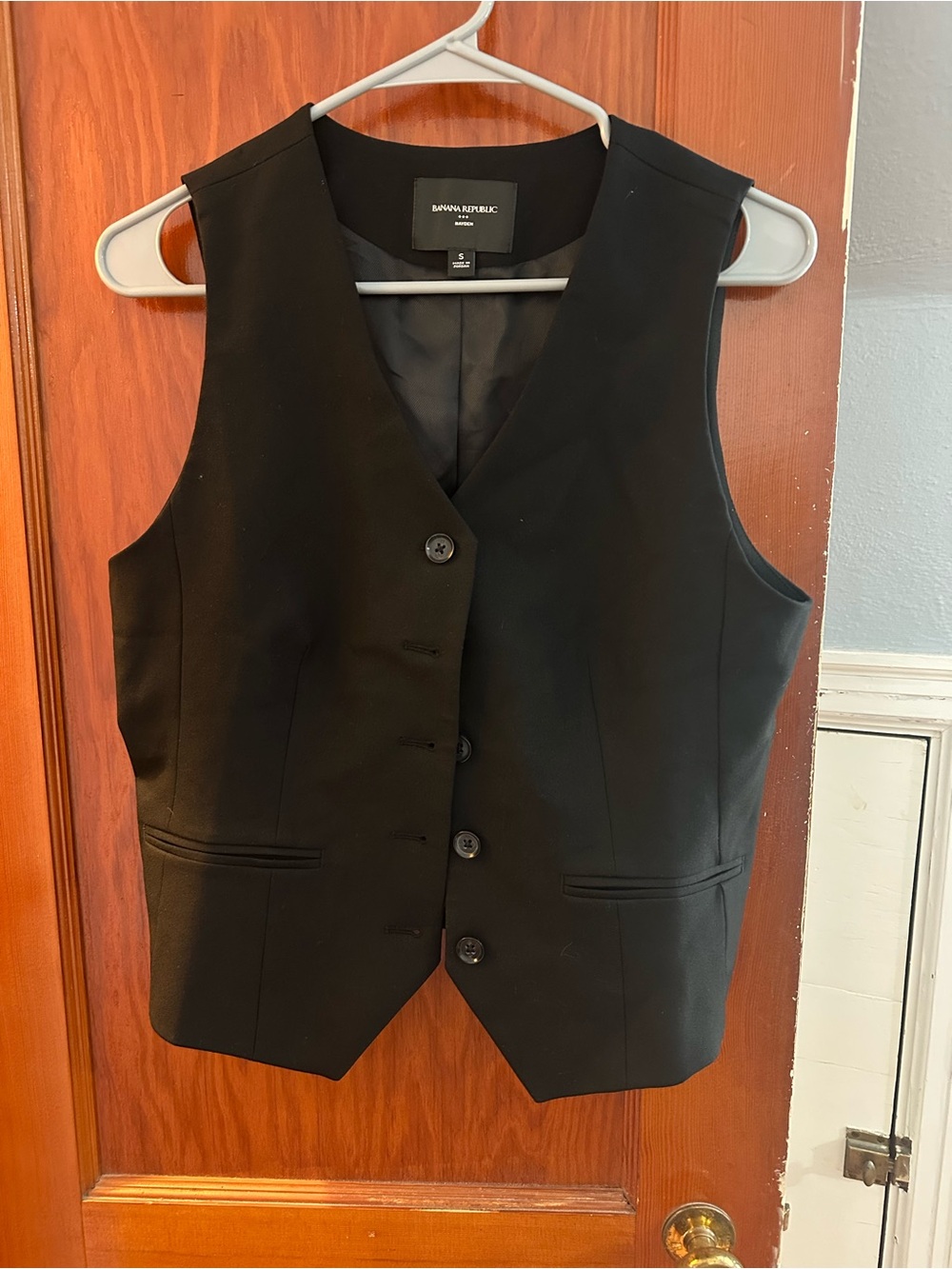 Banana Republic Black Classic Button-Front Vest